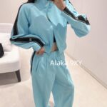 King Alexander Wang  2024SS early autumn new collection _ Logo decoration with rolled edge short sports jacket jacket/casual wide leg sports pants