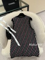 Chanel is incredibly beautiful  New Collection for Autumn/Winter Season 24: Colorful Yarn, Twill Wool, Knitted Jacquard, Round Neck, Sleeveless Zipper style Vest Coat/Dress - Image 4