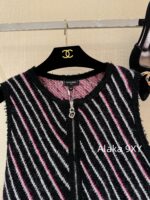 Chanel is incredibly beautiful  New Collection for Autumn/Winter Season 24: Colorful Yarn, Twill Wool, Knitted Jacquard, Round Neck, Sleeveless Zipper style Vest Coat/Dress - Image 9
