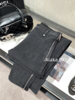 Chanel slimming pants ”  24/7 Early Autumn New CollectionTwo Side Zipper Slim Fit Elastic High Waist Pencil/Small Leg Pants Versatile and Versatile - Image 3