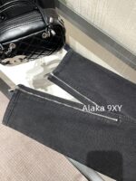 Chanel slimming pants ”  24/7 Early Autumn New CollectionTwo Side Zipper Slim Fit Elastic High Waist Pencil/Small Leg Pants Versatile and Versatile - Image 6