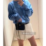 MIUMIU Early Autumn Universal Base Long Sleeve T is Coming24 New American Style Embroidered Letter Pocket Logo 100 Imported Cotton Fabric - Image 8