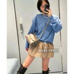 MIUMIU Early Autumn Universal Base Long Sleeve T is Coming24 New American Style Embroidered Letter Pocket Logo 100 Imported Cotton Fabric - Image 9