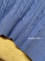 LOEWE  2024ss autumn and winter new seriessapphire blue round neck Fried Dough Twists crochet jacquard pullover sweater. 99 high proportion imported wool material - Image 5