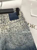 DIOR  D  2024 early autumn new collection leopard print polka dot color blending high waist slimming straight leg wide leg jeans for women   You can also wear a pear shaped figure to show off your weight and figure - Image 14