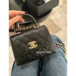 CHANEL's cute little trash bag is here   24CoCo Handle Mini Handle Chain Bag/Diagonal Span/Handbag Full Leather Imported Leather Gift Box Packaging - Image 3