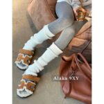 H  2024 Autumn/Winter New Collection: New Imported Lambhair Second Uncle Slippers/Chypre Functional Slippers Imported Suede/Granular Calfskin Fabric