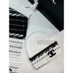 CHANEL  24k Autumn/Winter New Collection/Imported Coarse Felt Weaving  Classic logo of cashmere fabric, cold hat, knitted hat, cashmere scarf   scarf - Image 6