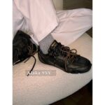 MIUMIU  NB  Autumn/Winter Joint Collection2024SS Autumn/Winter New Collection Rubbish Leather Sneakers Forrest Gump Sneakers/High Edition Gift Box Packaging - Image 6