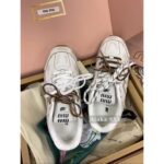 MIUMIU  NB  Autumn/Winter Joint Collection2024SS Autumn/Winter New Collection Rubbish Leather Sneakers Forrest Gump Sneakers/High Edition Gift Box Packaging - Image 7