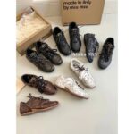 MIUMIU  NB  Autumn/Winter Joint Collection2024SS Autumn/Winter New Collection Rubbish Leather Sneakers Forrest Gump Sneakers/High Edition Gift Box Packaging - Image 14