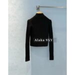 MIUMIU's "Visual Quick Weight Loss of Ten Pounds" Paper Man 24ss Early Autumn New Collection  Wool Jacquard Logo Zipper Wool Knitted Long Sleeve - Image 12