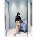 MIUMIU's "Visual Quick Weight Loss of Ten Pounds" Paper Man 24ss Early Autumn New Collection  Wool Jacquard Logo Zipper Wool Knitted Long Sleeve - Image 15