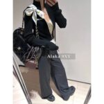 MIUMIU's "Visual Quick Weight Loss of Ten Pounds" Paper Man 24ss Early Autumn New Collection  Wool Jacquard Logo Zipper Wool Knitted Long Sleeve - Image 17