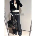 MIUMIU's "Visual Quick Weight Loss of Ten Pounds" Paper Man 24ss Early Autumn New Collection  Wool Jacquard Logo Zipper Wool Knitted Long Sleeve - Image 19