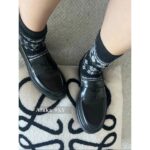 Hermes  H  2024 Autumn/Winter New CollectionMatte Black Genuine Leather Cowhide High End, Simple and Low key Thick soled Le Fu Shoes/Leather Shoes are Coming