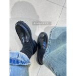 Hermes  H  2024 Autumn/Winter New CollectionMatte Black Genuine Leather Cowhide High End, Simple and Low key Thick soled Le Fu Shoes/Leather Shoes are Coming - Image 10
