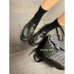 Hermes  H  2024 Autumn/Winter New CollectionMatte Black Genuine Leather Cowhide High End, Simple and Low key Thick soled Le Fu Shoes/Leather Shoes are Coming - Image 11