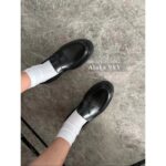 Hermes  H  2024 Autumn/Winter New CollectionMatte Black Genuine Leather Cowhide High End, Simple and Low key Thick soled Le Fu Shoes/Leather Shoes are Coming - Image 13