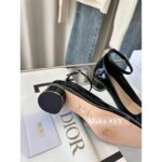 DIOR24 New/Iss D  o Metal Letter Logo Lacquer Leather High Heels/Mary Jane Single Shoes Female Original Cow Lacquer Leather/Lining Sheep - Image 7