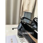 DIOR24 New/Iss D  o Metal Letter Logo Lacquer Leather High Heels/Mary Jane Single Shoes Female Original Cow Lacquer Leather/Lining Sheep - Image 8