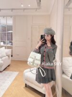 THOM BROWNE girl  Must earn24ss simple color matching Fried Dough Twists crocheted wool knitted cardigan coat for women. Available in two colors, super cute - Image 10