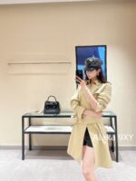BURBERRY "On the streets of Paris ” Bu  24 Early Autumn New Collection Wide Belt Medium Length Windbreaker Coat for Women   A model that even small people can handle - Image 5