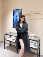 Hermes autumn and winter classic never goes out of style H  2024 New Polo Belt Bathrobe Style Imported 100 Cashmere Coat for Women, High end Appearance, White Wealth, Beauty Must Enter - Image 5