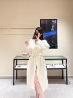 Hermes autumn and winter classic never goes out of style H  2024 New Polo Belt Bathrobe Style Imported 100 Cashmere Coat for Women, High end Appearance, White Wealth, Beauty Must Enter - Image 8