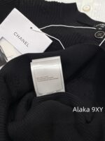 Chanel High Version 4b Early Autumn New Collection   Heavy industry hollowed out jacquard knitted round neck gemstone buckle long sleeved knitted base shirt for women. - Image 4