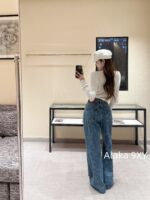 Chanel High Version 4b Early Autumn New Collection   Heavy industry hollowed out jacquard knitted round neck gemstone buckle long sleeved knitted base shirt for women. - Image 14