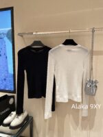 Chanel High Version 4b Early Autumn New Collection   Heavy industry hollowed out jacquard knitted round neck gemstone buckle long sleeved knitted base shirt for women. - Image 21