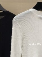 Chanel High Version 4b Early Autumn New Collection   Heavy industry hollowed out jacquard knitted round neck gemstone buckle long sleeved knitted base shirt for women. - Image 22