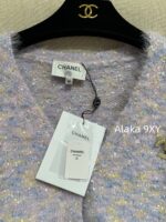 Chanel taro cream mousse2024 autumn and winter new collection dreamy purple series wool splicing sweater temperament stylish versatile short jacket cardigan fur - Image 12