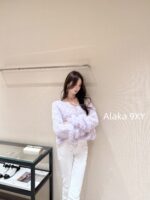 Chanel taro cream mousse2024 autumn and winter new collection dreamy purple series wool splicing sweater temperament stylish versatile short jacket cardigan fur - Image 13