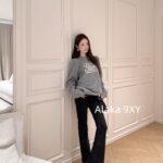 GUCCI 2024 Autumn/Winter New CollectionG7  New jacquard letter logo gray pullover wool sweater for women.