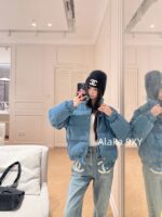 CHANEL's self retained funds. 2024k Autumn/Winter New Collection   Pocket jacquard embroidered logo high waist slimming straight leg wide leg jeans   Show off weight and leg length - Image 10