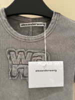 Alexanderwang's new gray series exudes a sense of luxury   Letter logo threedimensional sticker embroidery gradient blending knitting slim fit short Tshirt sweet and spicy, slimming effect - Image 3