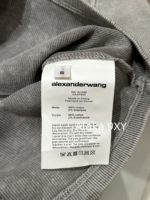 Alexanderwang's new gray series exudes a sense of luxury   Letter logo threedimensional sticker embroidery gradient blending knitting slim fit short Tshirt sweet and spicy, slimming effect - Image 16