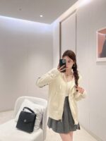 THOM BROWNE "American College Style Dress ”TB 2024ss Early autumn new series wool hooded zipper/back flower pattern knitted cardigan jacket for women. - Image 24
