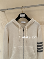 THOM BROWNE "American College Style Dress ”TB 2024ss Early autumn new series wool hooded zipper/back flower pattern knitted cardigan jacket for women. - Image 27