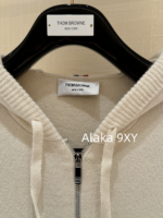THOM BROWNE "American College Style Dress ”TB 2024ss Early autumn new series wool hooded zipper/back flower pattern knitted cardigan jacket for women. - Image 33