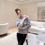 Celine 24FW Autumn/Winter New Collection  Grey Letter Logo Embroidered Hooded Drawstring Knitted Sweater Women's Woolen Top