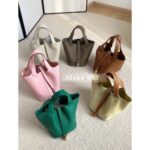 HermesH  Basket of vegetables   Ten years of craftsmanship, 100 handmade customization. Imported air freight whole piece TC big cow custom development fullcolor series can be customized with exclusive color card 22cm - Image 7