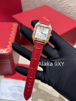 Cartier High Quality _ New Santos Dumont Men's and Women's Watches  Original Swiss highpower quartz movement/imported original ChangA grade special clamp with diamond version - Image 16