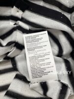Yves Saint Laurent Early Autumn Collection   Bead round neck letter logo black and white color blocked striped knitted sweater for women - Image 6