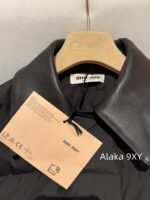 Miumiu leather collar down jacket  The new down bread jacket for autumn and winter of 24 is made of 90 goose down material, which is suitable for reducing the age of the short and loose silhouette version and keeping warm according to the national standard. - Image 17