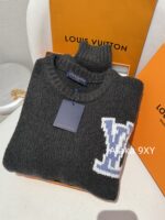 LOUIS VUITTON  2024 Autumn/Winter New Collection _ Classic Jacquard Letter Logo High Grade Grey Series 100 Sheepskin Fabric Hooded Sweater. Same gender design - Image 22