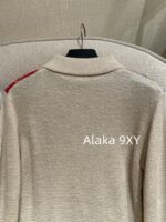 Prada  24FW Early Autumn New CollectionColorful diamond grid pattern color blocked lapel inverted triangle  Badge Logo College Style Cashmere Knitted Sweater for Women - Image 4