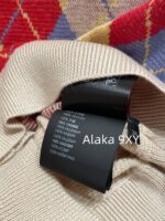 Prada  24FW Early Autumn New CollectionColorful diamond grid pattern color blocked lapel inverted triangle  Badge Logo College Style Cashmere Knitted Sweater for Women - Image 17